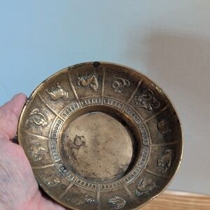 Decorative Vintage Brass Chinese Zodiac Bowl